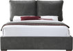 Misha Pepper Black Polyester Fabric Queen Bed (3 Boxes) - Bargain Furniture (Detroit, MI)
