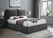 Misha Pepper Black Polyester Fabric Queen Bed (3 Boxes) - Bargain Furniture (Detroit, MI)