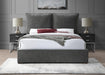 Misha Pepper Black Polyester Fabric King Bed (3 Boxes) - Bargain Furniture (Detroit, MI)