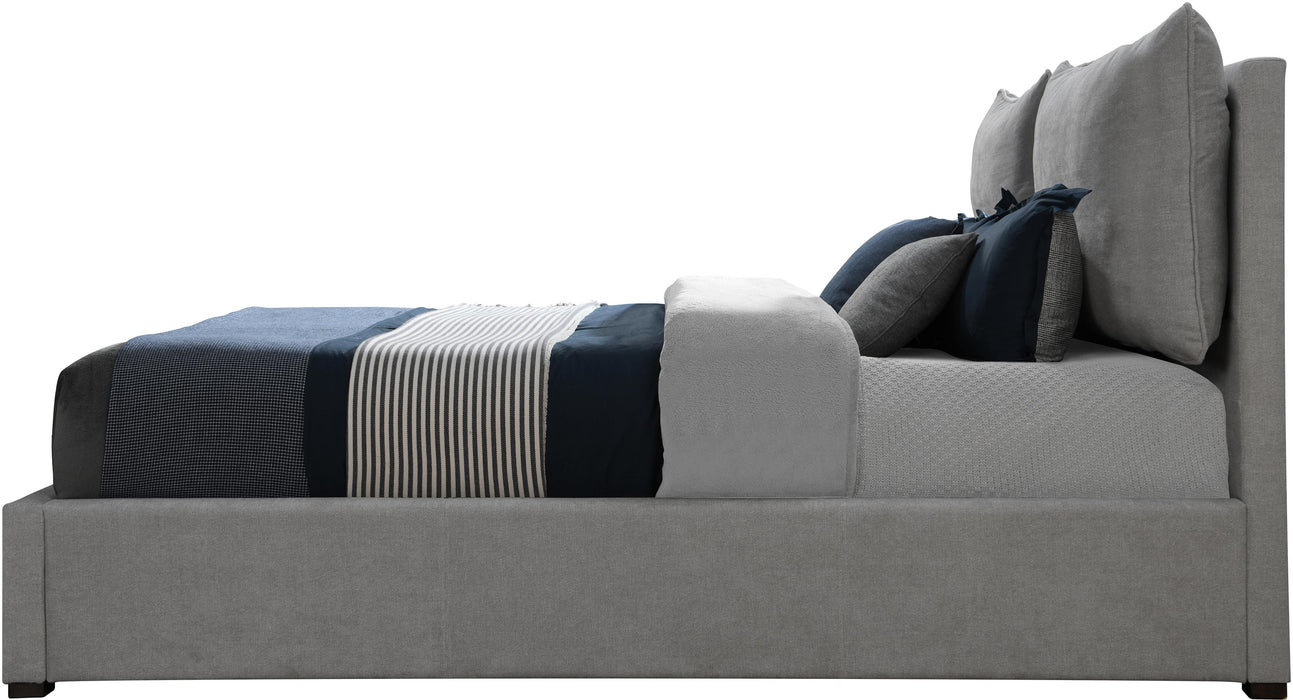 Misha Light Grey Polyester Fabric Full Bed (3 Boxes) - Bargain Furniture (Detroit, MI)