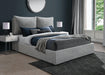 Misha Light Grey Polyester Fabric King Bed (3 Boxes) - Bargain Furniture (Detroit, MI)