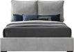 Misha Light Grey Polyester Fabric King Bed (3 Boxes) - Bargain Furniture (Detroit, MI)
