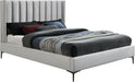Nadia Cream Velvet King Bed - Bargain Furniture (Detroit, MI)