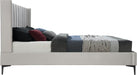 Nadia Cream Velvet King Bed - Bargain Furniture (Detroit, MI)