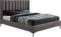 Nadia Grey Velvet Queen Bed - Bargain Furniture (Detroit, MI)