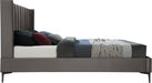Nadia Grey Velvet Queen Bed - Bargain Furniture (Detroit, MI)