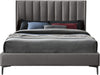 Nadia Grey Velvet Queen Bed - Bargain Furniture (Detroit, MI)