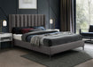 Nadia Grey Velvet Queen Bed - Bargain Furniture (Detroit, MI)
