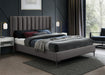 Nadia Grey Velvet King Bed - Bargain Furniture (Detroit, MI)