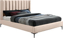 Nadia Pink Velvet Queen Bed - Bargain Furniture (Detroit, MI)