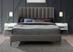 Nadia Grey Velvet Queen Bed - Bargain Furniture (Detroit, MI)
