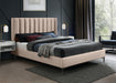 Nadia Pink Velvet Queen Bed - Bargain Furniture (Detroit, MI)