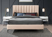 Nadia Pink Velvet Queen Bed - Bargain Furniture (Detroit, MI)