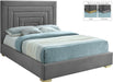 Nora Grey Velvet King Bed - Bargain Furniture (Detroit, MI)