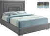 Nora Grey Velvet King Bed - Bargain Furniture (Detroit, MI)
