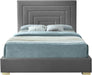Nora Grey Velvet King Bed - Bargain Furniture (Detroit, MI)