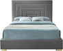 Nora Grey Velvet King Bed - Bargain Furniture (Detroit, MI)