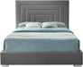 Nora Grey Velvet King Bed - Bargain Furniture (Detroit, MI)