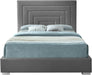 Nora Grey Velvet King Bed - Bargain Furniture (Detroit, MI)