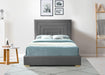 Nora Grey Velvet King Bed - Bargain Furniture (Detroit, MI)