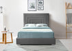 Nora Grey Velvet King Bed - Bargain Furniture (Detroit, MI)