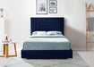 Nora Navy Velvet King Bed - Bargain Furniture (Detroit, MI)