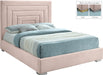 Nora Pink Velvet King Bed - Bargain Furniture (Detroit, MI)