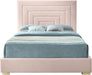 Nora Pink Velvet King Bed - Bargain Furniture (Detroit, MI)