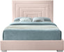 Nora Pink Velvet King Bed - Bargain Furniture (Detroit, MI)