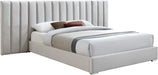 Pablo Cream Velvet Queen Bed - Bargain Furniture (Detroit, MI)