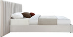 Pablo Cream Velvet Queen Bed - Bargain Furniture (Detroit, MI)