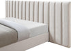 Pablo Cream Velvet Queen Bed - Bargain Furniture (Detroit, MI)