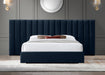 Pablo Navy Velvet Queen Bed - Bargain Furniture (Detroit, MI)