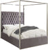 Porter Grey Velvet Queen Bed - Bargain Furniture (Detroit, MI)