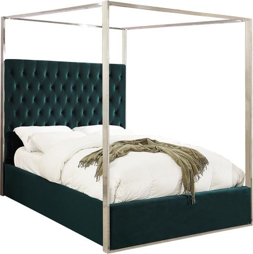 Porter Green Velvet Queen Bed - Bargain Furniture (Detroit, MI)