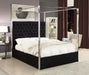 Porter Black Velvet Queen Bed - Bargain Furniture (Detroit, MI)