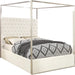 Porter White Velvet Queen Bed - Bargain Furniture (Detroit, MI)