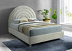 Rainbow Cream Velvet Queen Bed - Bargain Furniture (Detroit, MI)
