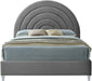 Rainbow Grey Velvet King Bed - Bargain Furniture (Detroit, MI)