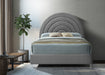 Rainbow Grey Velvet King Bed - Bargain Furniture (Detroit, MI)