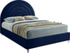 Rainbow Navy Velvet King Bed - Bargain Furniture (Detroit, MI)