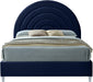 Rainbow Navy Velvet Queen Bed - Bargain Furniture (Detroit, MI)