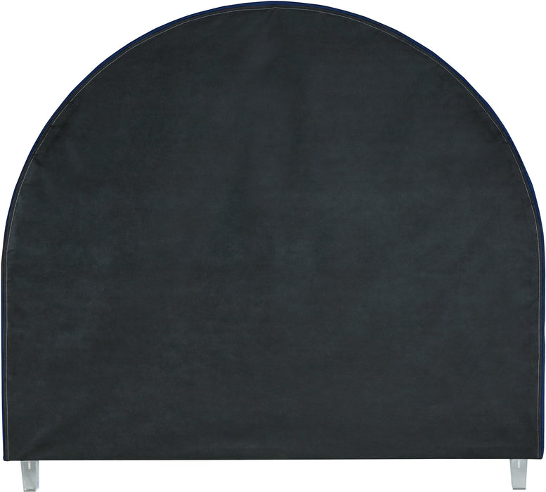 Rainbow Navy Velvet Queen Bed - Bargain Furniture (Detroit, MI)