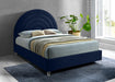 Rainbow Navy Velvet Queen Bed - Bargain Furniture (Detroit, MI)