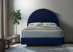 Rainbow Navy Velvet King Bed - Bargain Furniture (Detroit, MI)