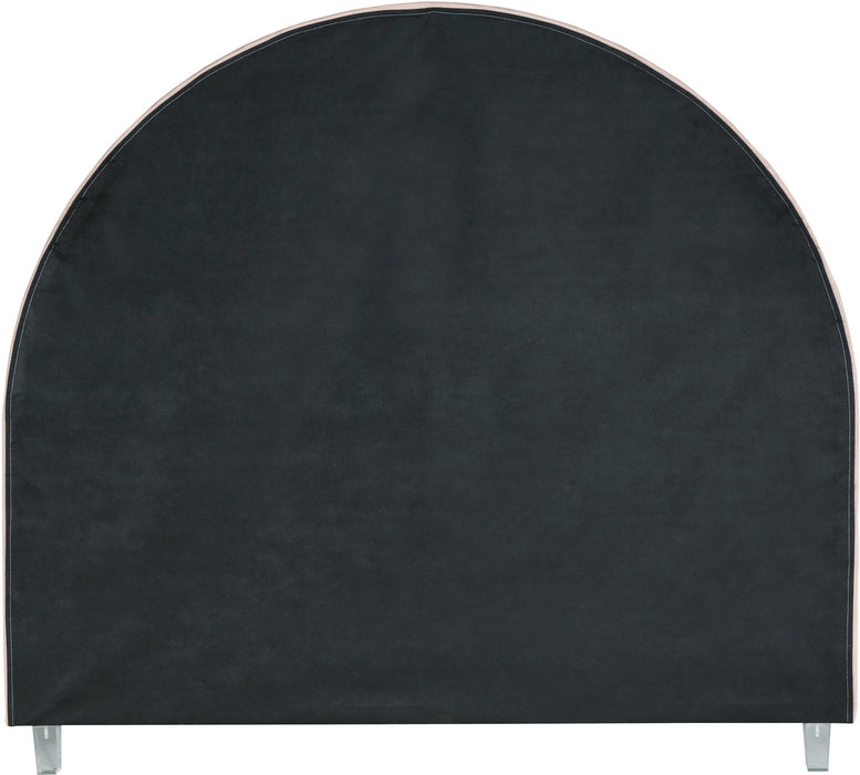 Rainbow Pink Velvet King Bed - Bargain Furniture (Detroit, MI)