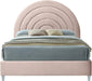 Rainbow Pink Velvet King Bed - Bargain Furniture (Detroit, MI)