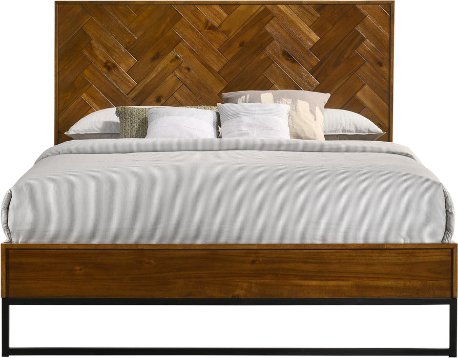 Reed Antique Coffee Queen Bed (3 Boxes) - Bargain Furniture (Detroit, MI)