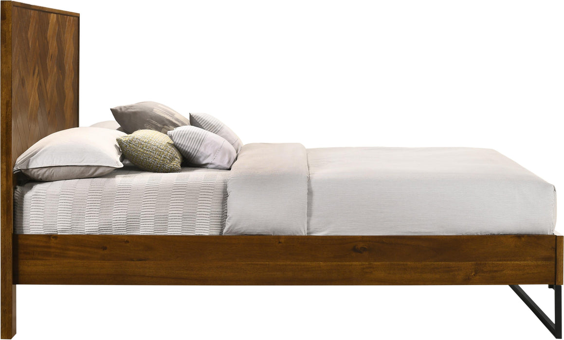 Reed Antique Coffee Queen Bed (3 Boxes) - Bargain Furniture (Detroit, MI)