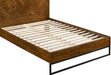 Reed Antique Coffee Queen Bed (3 Boxes) - Bargain Furniture (Detroit, MI)